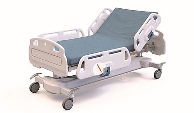 Bed side rails in hospital beds.
