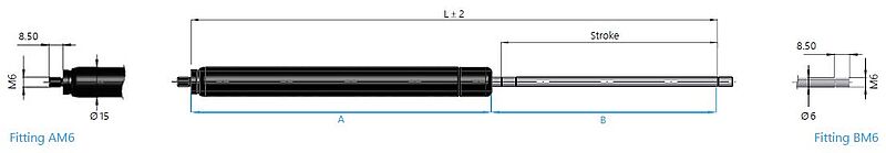 SUSPA製ガススプリング標準取扱い製品 型式16-1
