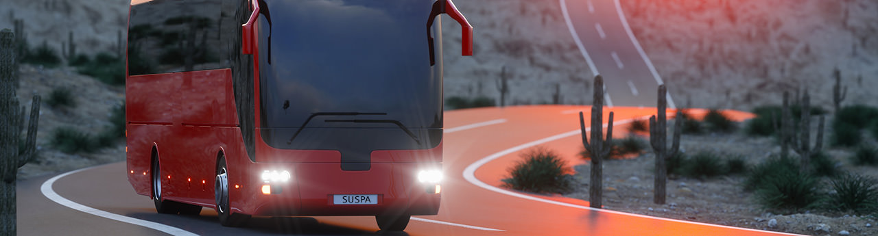 product picture: red bus with gas spring